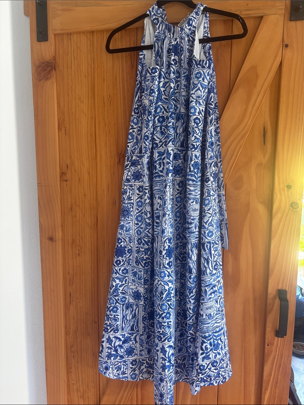 Ann Taylor Blue and White Printed Maxi Skirt